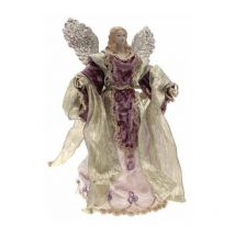 Ingrocart - Angelo natalizio decorato 36 cm - colore rosa - addobbo decorazione natale
