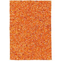 Tapis peau de vache 170x240 orange kilim fait main RODEO