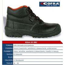 Cofra Sicherheitsstiefel LINE FIRST PROTETTIVA – Schwarz – PU-Sohle – Atmungsaktive Auskleidung – Größe 40