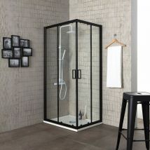 Kiamami Valentina - Angle Carré Design 70X70 Cadre Noir Opaque Verre Trempé Mat 6 Mm City