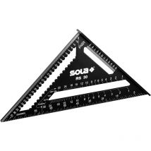 Sola - rs 30-5 en 1 - Ángulo de tope de 30 cm - Ángulo de carpintero robusto de aluminio con escala métrica - Ángulo multifunción: regla, ángulo de