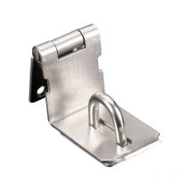 Verrou de Porte Angle Droit en Acier Inoxydable - Moraillon Cadenas Fermoir avec Vis (Argent)