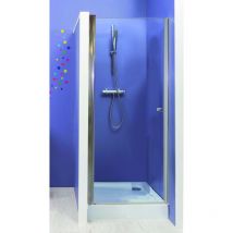 Ondee - Façade frisco - Finition Chromé - Portes Pivotantes - Transparent - 80x194,5cm