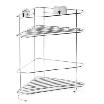 Metaform - Angolare portaoggetti doccia mensola doppia acciaio mod. Grip