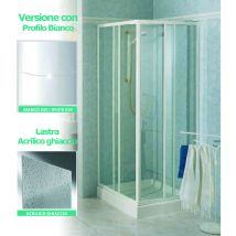 Novellini - Angolo doccia 68/78x68/78 tris a lastra acrilico profilo bianco