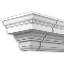 Angolo esterno Profhome 401211 cornice per esterno elemento angolore elemento di facciata stile neoclassico bianco