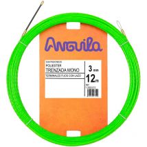 Max 7.3300.012 Guida Passacavi Speciale Tubi Poliestere Intrecciato Monofilamento 3mm 12 Metri e Terminali Fissi con Fiocco, Verde - Anguila