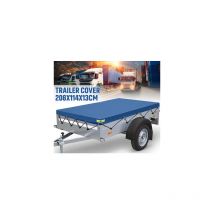 Anhängerplane, wasserdichte Anhängerplane mit Gummiseil, Flachschutzplane 208 x 114 x 13 cm, verstärkte Anhängerplane, für verschiedene Modelle pkw