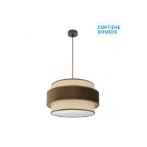 Senko - Reyes Pendelleuchte 2xe27 braun/natur-braun regx50x50 cm