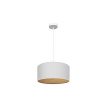 Fabrilamp - Hängeleuchte tania 1xe27 weiß/weiß/helles Holz regx40x40 cm