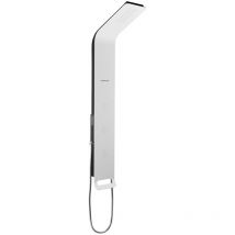 Anima - Colonna doccia a parete in alluminio con miscelatore 4 funzioni, cascata e getti massaggianti, bianco (alushower)