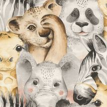 Animal Faces Wallpaper Rasch Kids Bedroom Colourful Paste The Wall