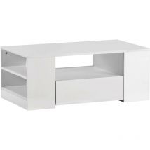 L&h-cfcahl - Bout de canapé Table basse moderne High-Gloss Living Room Furniture 2 tiroirs et 2 tableaux basés sur table basse (95 x 53 x 37 cm) l&h