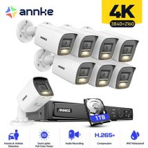 H800 4K PoE Kit de Surveillance Extérieur Filaire,8 Caméra de Sécurité Bullet avec Enregistrement Audio,IP67 Etanches,Accès à Distance,Vision