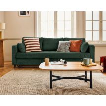 Anna - canapé droit 3 places convertible avec poche en velours texturé