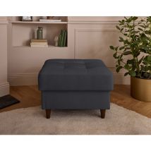 Anna - pouf en velours - pieds en bois