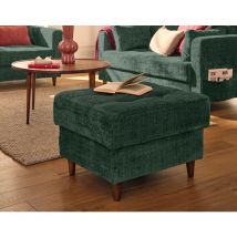 Anna - pouf en velours texturé - pieds en bois