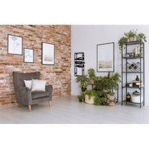 Boite A Design - Anna Scaffale Portavini 6 Bottiglie Da Appoggio E Da Appendere A Parete In Metallo Nero 25x70cm