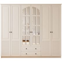Elise 6 Door 2 Drawer Mirrored White Wardrobe