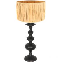 Anne Lighting - tischlampe - Lyons - schwarz - gras holz - ø 30cm