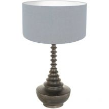 Tischlampe - Bois - schwarz - holz leinen - ø - Anne Lighting