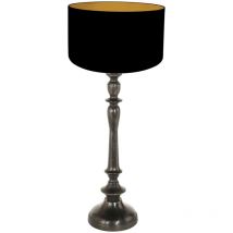 Tischlampe - Bois - schwarz - holz leinen - ø - Anne Lighting
