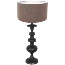 Steinhauer - Anne Lighting - lámpara de mesa - Lyons - negro - madera lino - ø