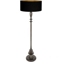 Stehlampe - Bois - schwarz - holz leinen - ø 50cm - Anne Lighting