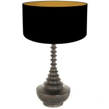 Tischlampe - Bois - schwarz - holz leinen - ø - Anne Lighting