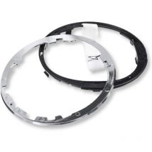 Rqiurpn - Anneau de fixation et cadre chromé argenté compatible Bague de retenue de soufflet de levier de vitesse 71775051 Remplacement pour Fiat 500