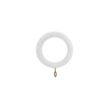 Anneau en bois lisse avec boucle 29x45 mm. Blanc