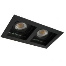 Anneau encastré rectangulaire Akrah deux lumières noir 18x10cm