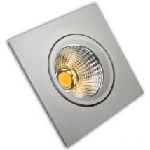 Anneau inclinable led en matel carré argent froid 5w