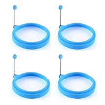 Anneaux d'œufs en silicone, 10 cm,sans danger pour les aliments, revêtement antiadhésif, œufs au plat, crêpes, sandwichs pour le petit-déjeuner,