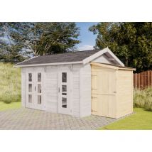 Annexe d'abri de jardin Klon 19 naturel , mm Épaisseur paroi 124 x 180 cm