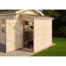 Gartentiger - Annexe d'abri de jardin Klon 19 naturel , mm Épaisseur paroi 124 x 230 cm
