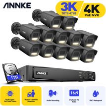 12× Cameras Audio Recording cctv Kit,4K 16CH H.265+ poe nvr Video Surveillance System IP67 Weatherproof,24/7 Surveillance Recording- 1TB hdd - Annke