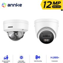Annke - 12MP Caméra Surveillance Interieur Extérieure,Détection Personne/Véhicule,Couleur Vision Nocturne Accès Distance,1 Dôme+1 Tower Caméra