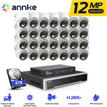 12MP Kit de Vidéosurveillance Extérieure 32CH nvr 28×Caméras Intelligente Double Lumière Vision Nocturne,Alerte Email Détection Mouvement Caméra de