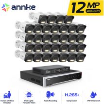 12MP PoE Cámara de seguridad,32ch nvr 32 cámara PoE visión nocturna detección movimiento app/pc remoto kit de videovigilancia - Annke