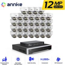 12MP Kit de cámara seguridad cable,32ch nvr 32 cámara PoE visión nocturna detección movimiento kit de videovigilancia app/pc remoto - Annke