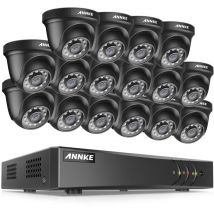 16CH Kit Caméra de Surveillance dvr 16×Caméra Caméra Vision Nocturne Détection Mouvement Kit Vidéosurveillance Extérieure - Annke