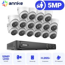 16CH Sistema de Videovigilancia nvr 16 Cámaras Inteligentes ir Visión Nocturna Cámara Exterior Kit de Videovigilancia Acceso Remoto - Annke
