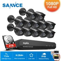 Sannce - 16CH 1080p Système de caméra de sécurité dvr 5 en 1 avec caméras de surveillance cctv filaires 1080p pour la maison Kits de