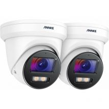 Annke - 2 telecamere di sorveglianza ip da esterno 4K 8MP Ultra hd PoE, visione notturna a colori definitiva, con apertura super f/1.0, luce di
