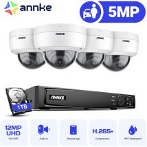 Annke - 3K Kit Caméra de Surveillance 4X 3K PoE Caméra ip Filaire avec Vision Nocturne Couleur Enregistrement 24/7,1TB