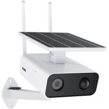 Annke - Caméra de sécurité extérieure à énergie solaire 4G lte, 100% sans fil, résolution 4MP, batterie intégrée, audio bidirectionnel, détection de
