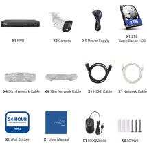 Annke - 4K 16CH Ultra hd PoE nvr System avec 4MP Super hd True Full Color Night Vision H.265 + Network PoE Bullet ip Caméras de sécurité avec 8