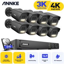 Annke - 4K 16CH H.265+ poe nvr Video Surveillance System With 3K Security 8× Cameras exir 2.0 Night Vision 24/7 Surveillance Recording - 4TB hdd