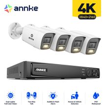 Annke - 4K Kit di Videosorveglianza Esterni 8CH nvr 4×Telecamere Intelligent Dual Light Audio 2 Vie,Visione Notturna,Rilevamento Movimento Kit